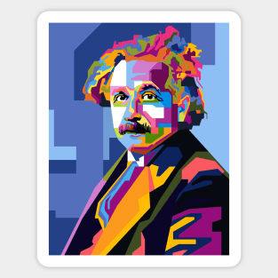 Albert Einstein Cubism WPAP Sticker